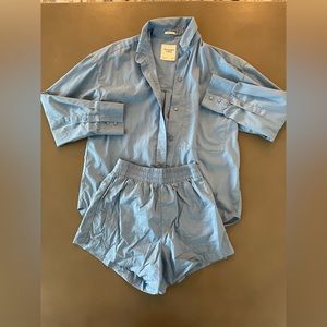 Abercombie and Fitch Poplin Shirt and Short Set